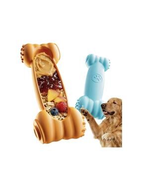 2-Pack Freeze Toys for Dogs Slow Feeder Lick Bone Chew Toy for Aggressive Chewer